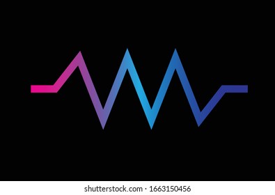 resistor symbol on black background