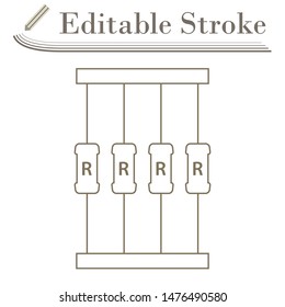 Resistor Tape Icon. Editable Stroke Simple Design. Vector Illustration.