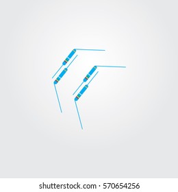 Resistor tape icon. Thin circle design. Vector illustration