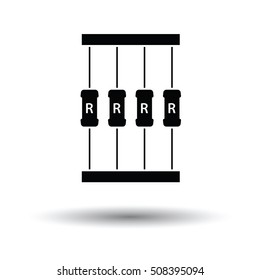 Resistor tape icon. White background with shadow design. Vector illustration.