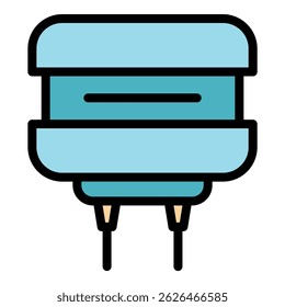 Resistor tool icon. Outline resistor tool vector icon color flat isolated