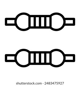 Diseño de iconos de línea de Vector de resistencia