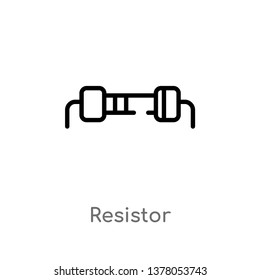 resistor vector line icon. Simple element illustration. resistor outline icon from technology concept. Can be used for web and mobile