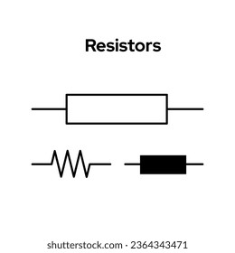 Resistors icon on white background. Flat vector illustration.