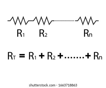 resistors in series on white background