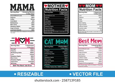 Resizable Mom Nutrition Facts bundle Design, Mama Nutrition Label Template, Resizable Mother Nutrition Facts, Nutrition Fact For Mom, Mother's Day Gift, Mother's Day