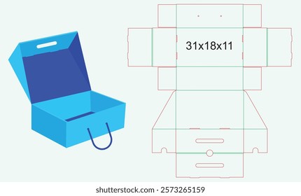 Resizable Shoes Box Template Die cut - Ready to print