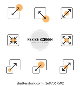 resize, arrow icon set for web and app: responsive web page with arrow direction icons