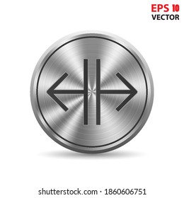 Resize arrow sign icon in 3D button. Eps 10 vector illustration.