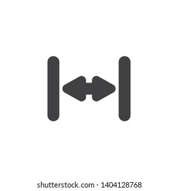 Resize arrow vector icon. filled flat sign for mobile concept and web design. Open elevator doors glyph icon. Symbol, logo illustration. Vector graphics