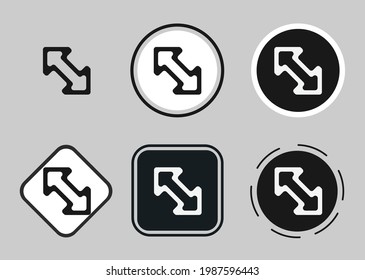 resize both icon set. Collection of high quality black outline logo for web site design and mobile dark mode apps. Vector illustration on a white background