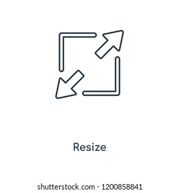 Resize concept line icon. Linear Resize concept outline symbol design. This simple element illustration can be used for web and mobile UI/UX.