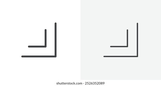 Resize down icon flat and simple set design