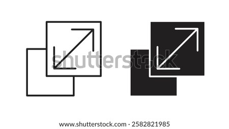 Resize filled and outlined icons vectors on white background