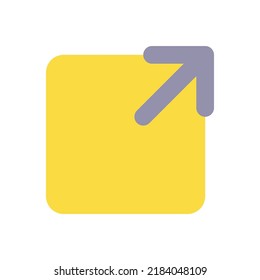 Resize flat color ui icon. Changing size of window. Optimize format. Resizable option. Adjust textbox. Simple filled element for mobile app. Colorful solid pictogram. Vector isolated RGB illustration