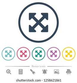 Resize full alt flat color icons in round outlines. 6 bonus icons included.