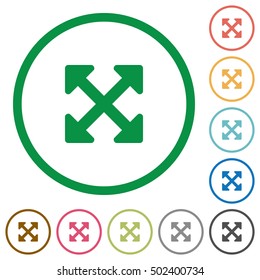 Resize full alt flat color icons in round outlines