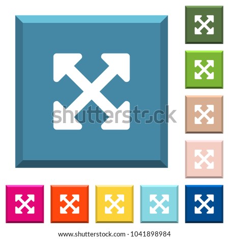 Resize full alt white icons on edged square buttons in various trendy colors