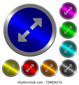 Resize full icons on round luminous coin-like color steel buttons