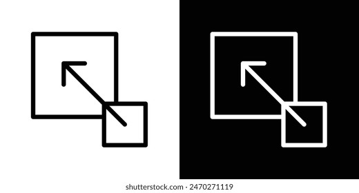 Resize graphics. Upscale streamline screen vector button. Scalable big size window symbol. Maximize or extend image vector. Scale full screen button icon.