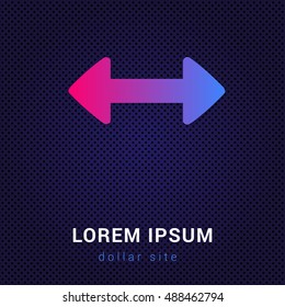 Resize Horizontal Blue & Red colorfull gradient attractive bright material Icon / Logo Design