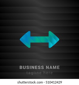 Resize Horizontal Blue,Green and Black silk fashion premium icon / Logo
