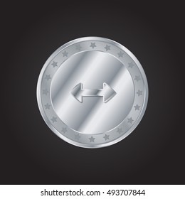 Resize Horizontal embossed realistic silver / platinum coin precious Icon / Logo Design