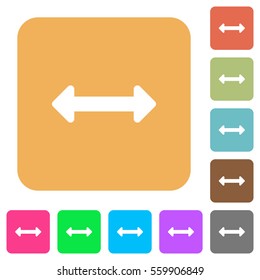 Resize horizontal flat icons on rounded square vivid color backgrounds.