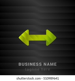 Resize Horizontal Lime Green and Black silk fashion premium icon / Logo