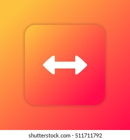 Resize Horizontal orange bright app ui/ux Icon / Logo design