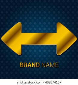 Resize Horizontal Royal Golden & Blue Metallic Premium Corporate Logo / Icon