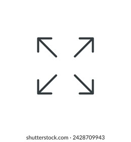 Redimensionar icono, redimensionar 2 ilustración vectorial