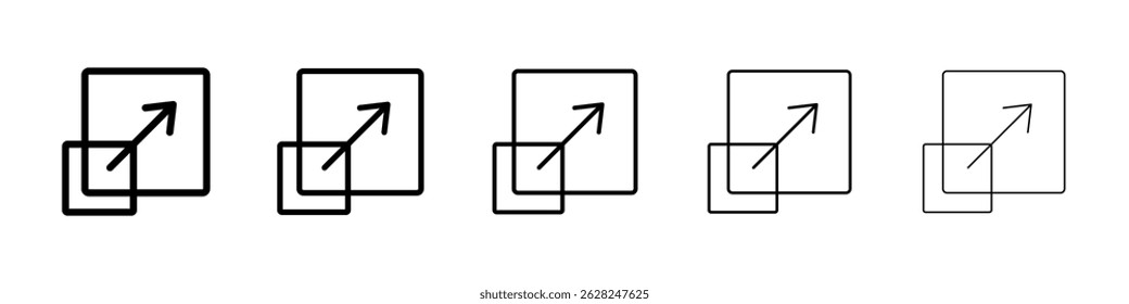 Resize icon in black. Vector illustration for graphic design
