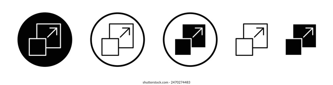 Resize icon collection. Upscale streamline screen vector button. Scalable big size window symbol. Maximize or extend image vector. Scale full screen button icon.