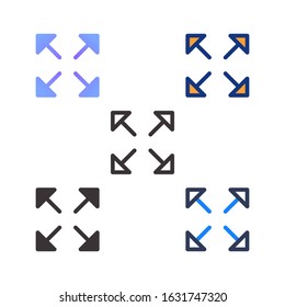 Resize icon flat outline glyph interface