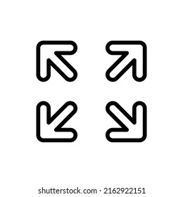 Resize Icon. Line Art Style Design Isolated On White Background