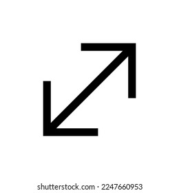 Cambiar el tamaño de la línea de icono aislada en el fondo blanco. Icono delgado plano negro sobre el estilo de contorno moderno. Símbolo lineal y trazo editable. Ilustración vectorial de trazo simple y píxel perfecto