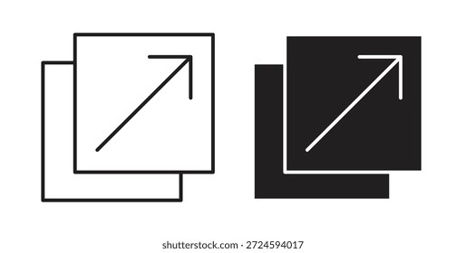 Resize icon with line and silhouette versions.