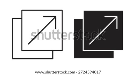 Resize icon with line and silhouette versions.