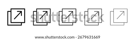 Resize icon logo in stroke lines collection