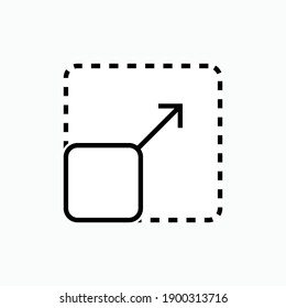 Resize Icon. Setting, Dimensional Arrangement Symbol - Vector.