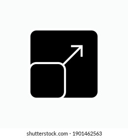 Resize Icon. Setting, Dimensional Arrangement Symbol - Vector.
