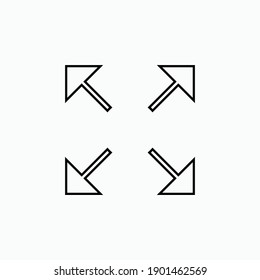 Resize Icon. Setting, Dimensional Arrangement Symbol - Vector.