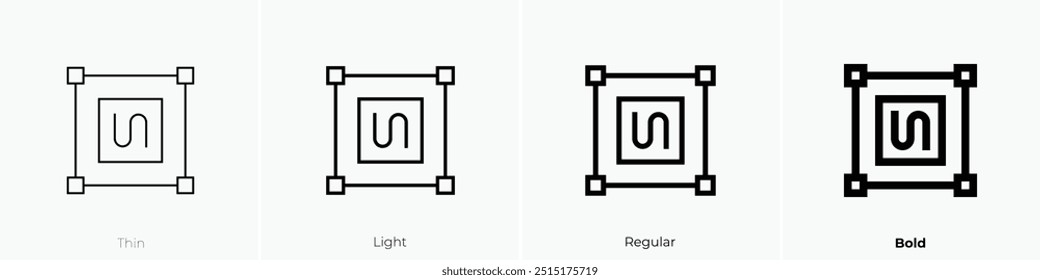 resize icon. Thin, Light Regular And Bold style design isolated on white background