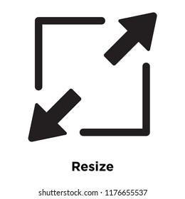 Resize icon vector isolated on white background, logo concept of Resize sign on transparent background, filled black symbol
