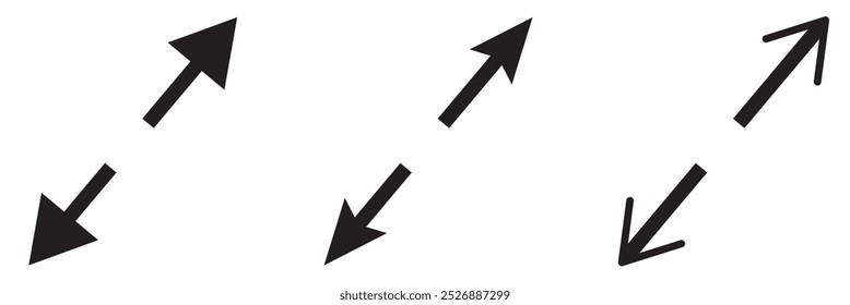 Icono de cambio de tamaño. Conjunto de iconos de línea de Vector. Escalar, aumentar, disminuir. Trazo editable. Para el uso de UI y App móvil, interfaz de Sitio web.