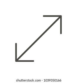 Resize icon vector. Line stretch symbol. Trendy flat outline ui sign design. Thin linear graphic pictogram for web site, mobile app. Logo illustration. Eps10.