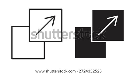 Resize icons of black colored in various styles