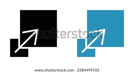 Resize icons pack in black and colored version