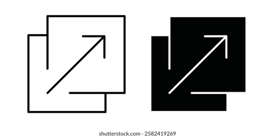 Resize icons pack vectors in black flat and strokes